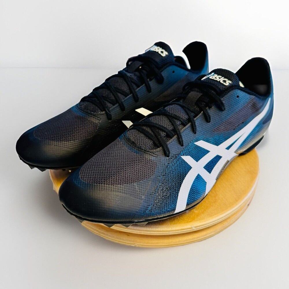 Size 13 - ASICS Hyper MD‎ 7 Black White track and field running spikes shoes